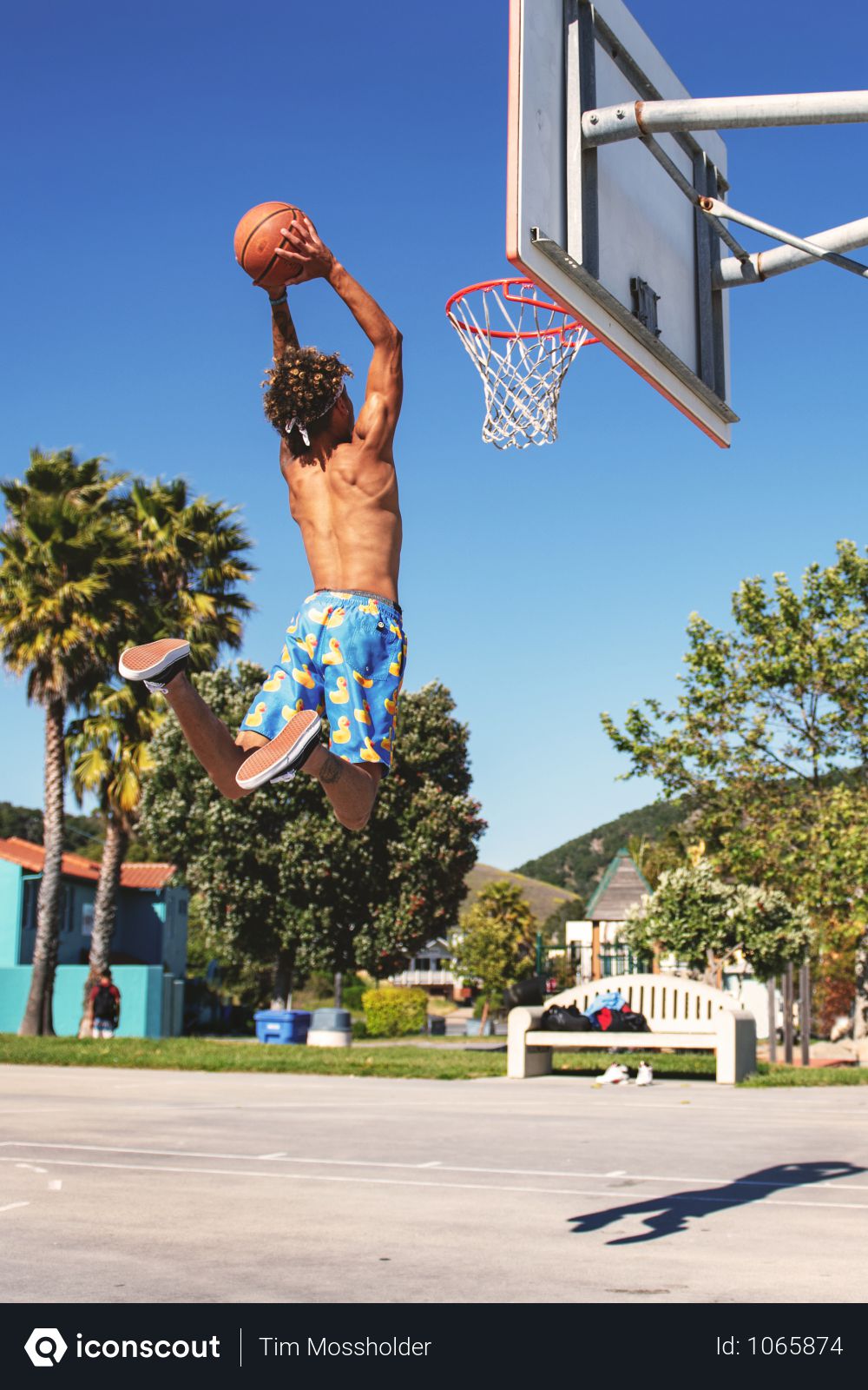 Download Free Man Wearing Blue And Yellow Shorts Playing Basketball Photo Download In Png Jpg Format PSD Mockup Templates