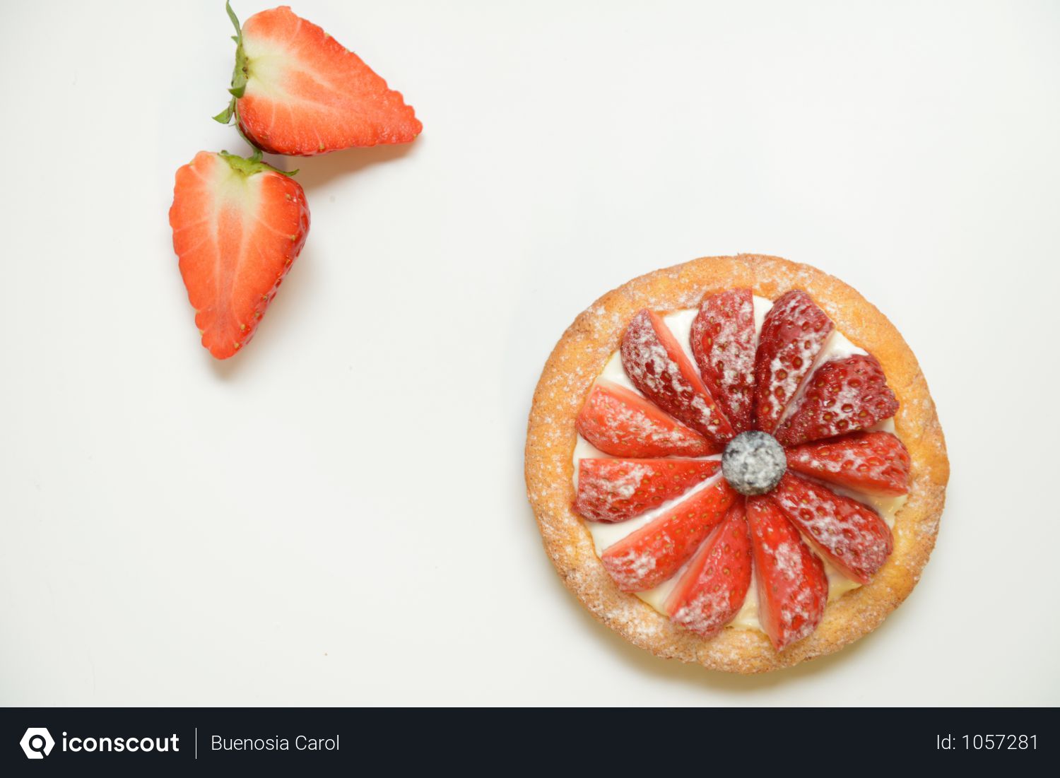 Free One Half Cut Strawberry Beside Strawberry Cake Photo Download In Png Jpg Format