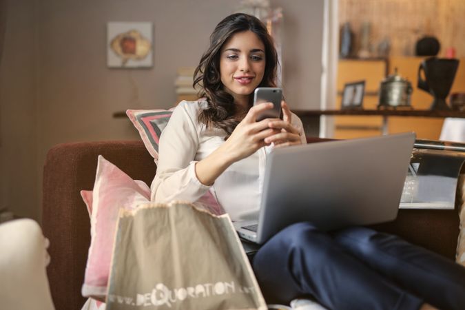A Woman Using Her Smartphone Photo