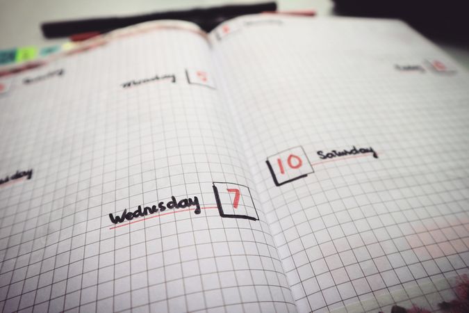 Beautiful Week Planner In Journal Photo