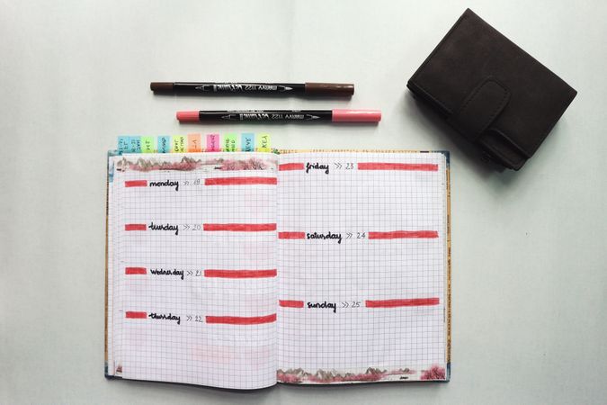Beautiful Week Planner In Journal Photo