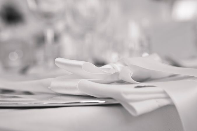 Black And White Photography Of Dinner Table Photo