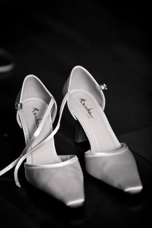 Black And White Picture Of Classic High Heel Shoes Photo