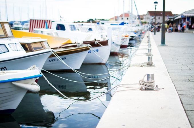 Boats In Row At Beach Photo