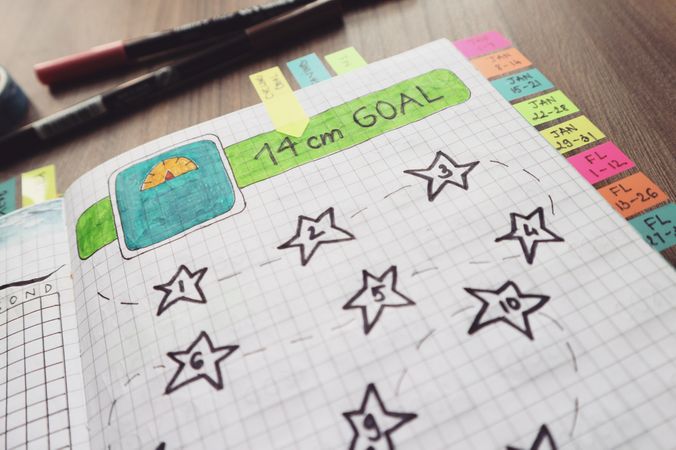 Bullet Journal For Noting Goals Photo