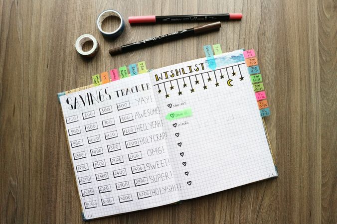 Bullet Journal For Saving Tracks Photo