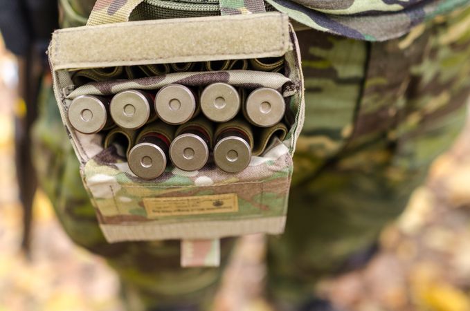 Bullets Hanging On Soldier West Photo
