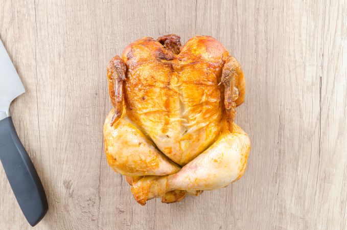 Chicken Ready For Chopping On Board Photo