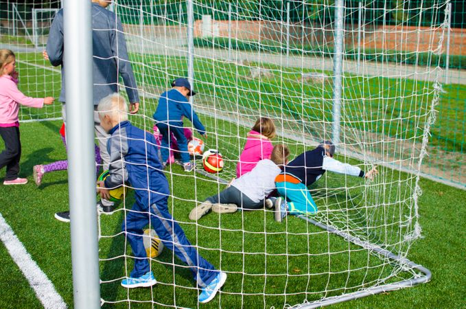 Children's Are Exited To Goal Photo