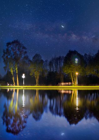 City Park View During Night Photo