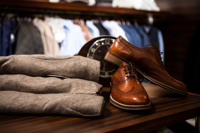 Close-up Photography Of Formal Pants And Leather Shoes Photo