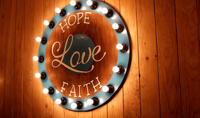 Close Up View Of Text On Wood At Home Photo