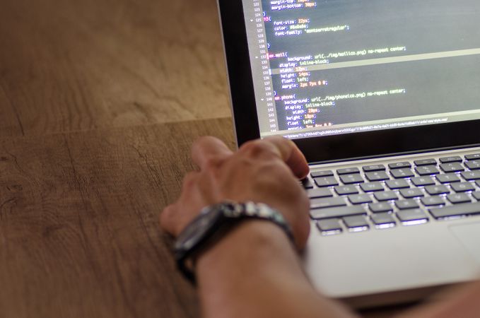 Coder Coding On His Mac-book Photo