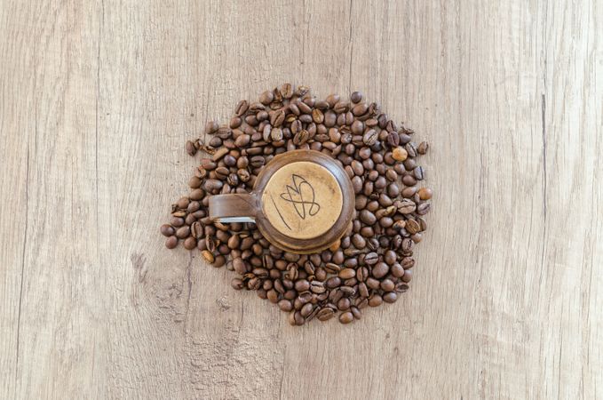 Coffee Beans With Coffee Photo