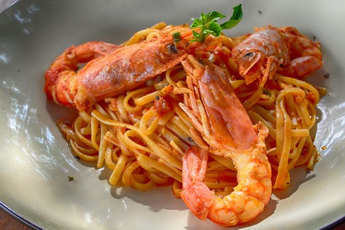 Cooked Shrimp With Noodles Photo