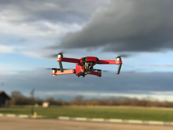 Flying Red Drone Photo