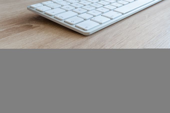 Focused White Keyboard On Desk Photo
