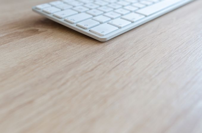 Focused White Keyboard On Desk Photo