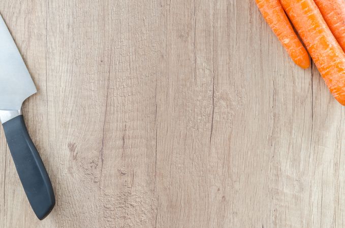 Fresh Carrot's With Knife Photo