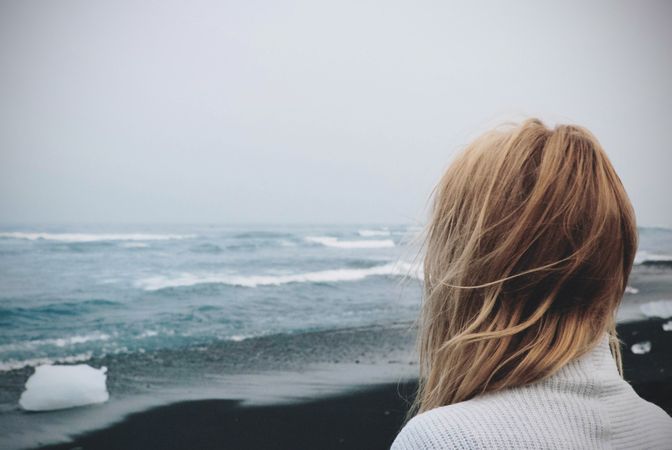 Girl At Beach And Enjoying Evening Photo