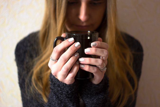 Girl Having Morning Tea Photo