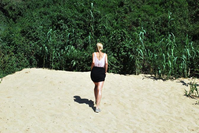 Girl Looking At Forest Photo