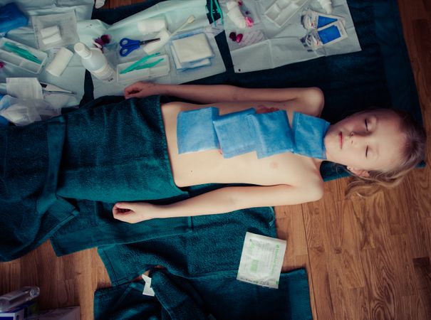 Girl Playing Roll Of Patient Photo