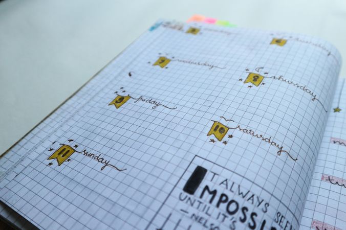 Graph Book Page With Illustration Photo