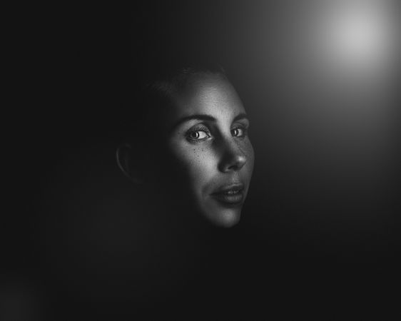Grayscale Photo Of Woman Photo