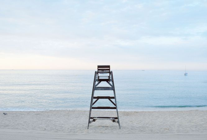 Grey Metal Step Ladder Near Beach During Daytime Photo