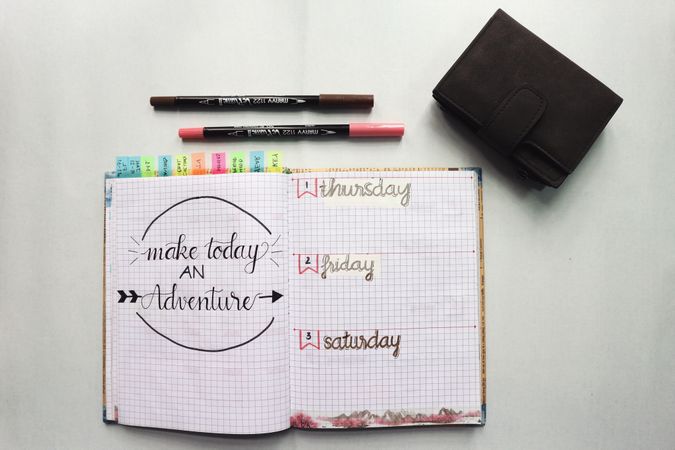 Inspirational Quotes Illustrated On Diary Photo