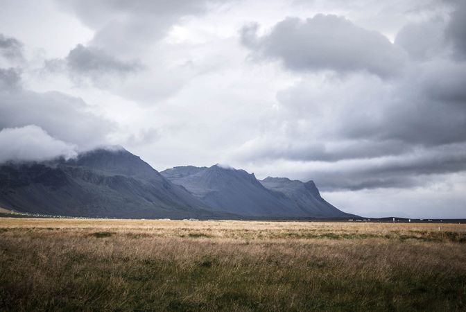 Landscape Of Mountains With Clouds Photo