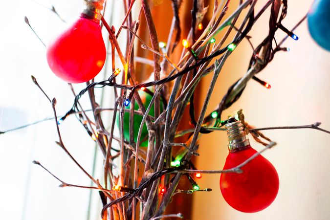 Lights On Christmas Tree Photo