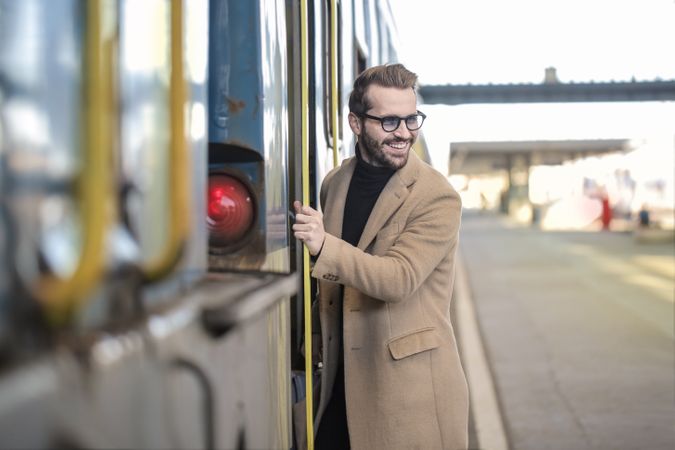 Man About To Enter The Train Photo