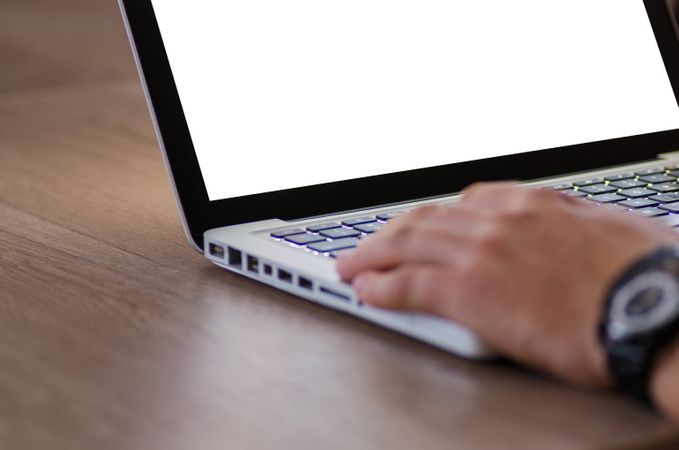 Man Working On His Laptop Photo