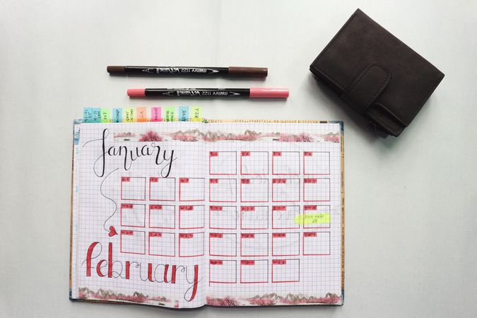 Month Planner In Journal Photo
