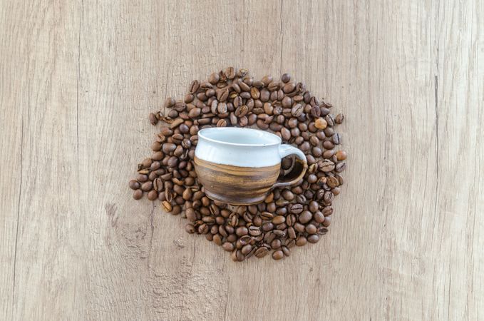 Mug On Coffee Beans Photo