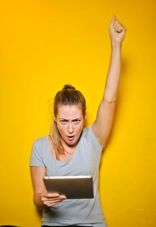 Photo Of A Woman Holding An Ipad Photo