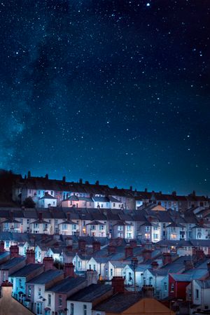 Photo Of Houses Under Starry Skies Photo