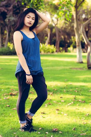 Photography Of Girl In Garden Photo