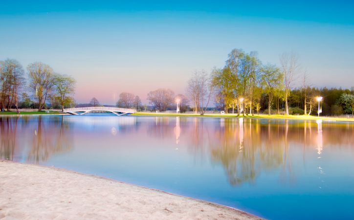 {Photography Of Lighting On Lake Photo