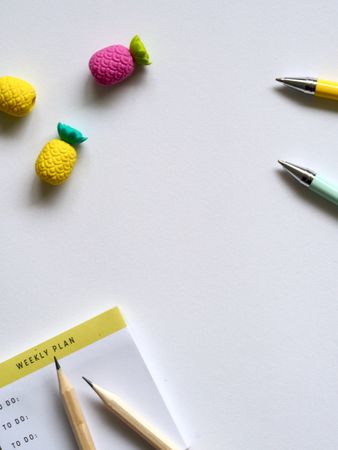 Pink And Two Yellow Pineapple Erasers Photo
