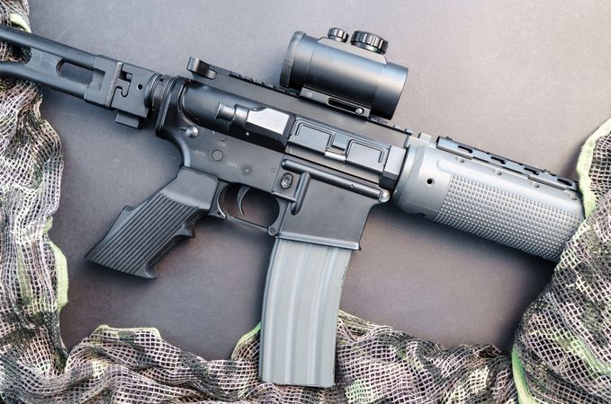 Rifle On Table Photo