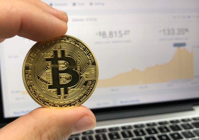 Round Gold-colored Bitcoin Photo