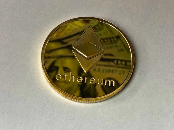 Round Gold-colored Ethereum Ornament Photo