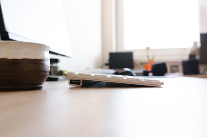 Side View Of Keyboard On Desk Photo