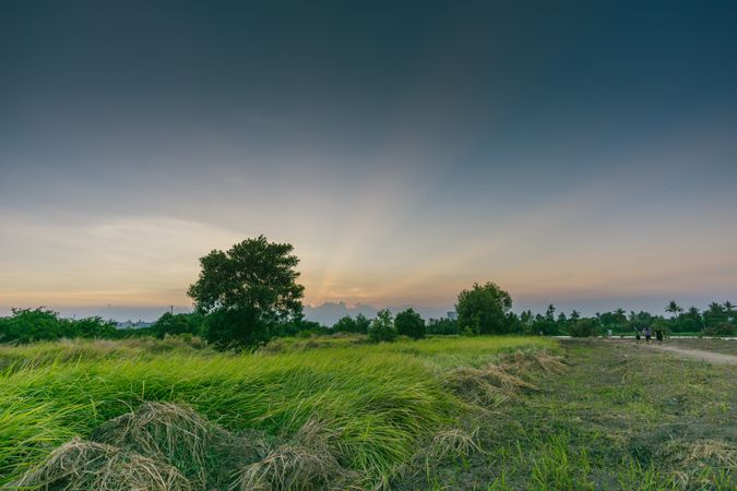 Sunset In Evening At Countryside Photo