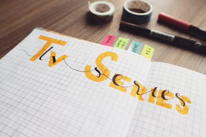 TV Series Written On Graph Paper Photo