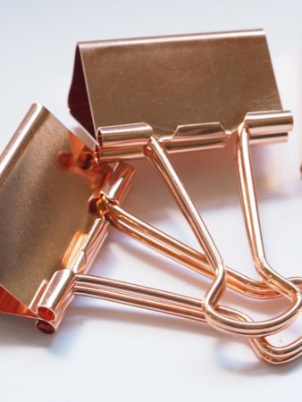 Two Gold Binder Clips Photo