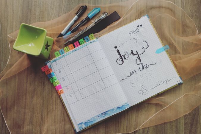 Typography Illustrated On Page Of A Diary Photo